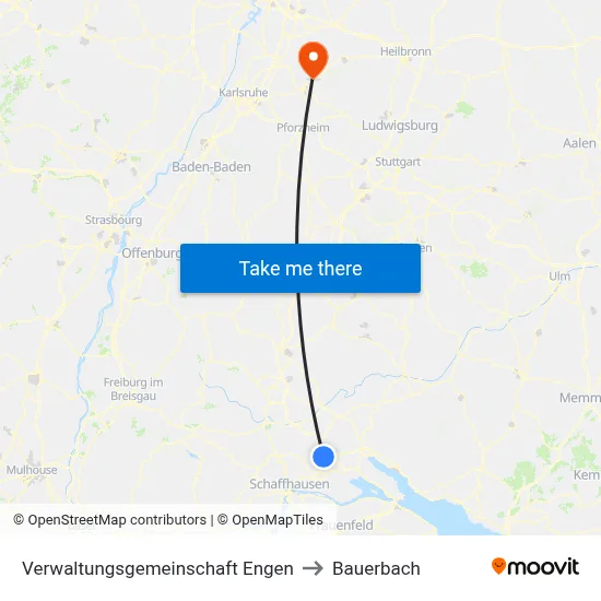 Verwaltungsgemeinschaft Engen to Bauerbach map