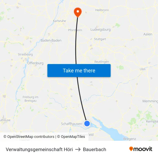 Verwaltungsgemeinschaft Höri to Bauerbach map