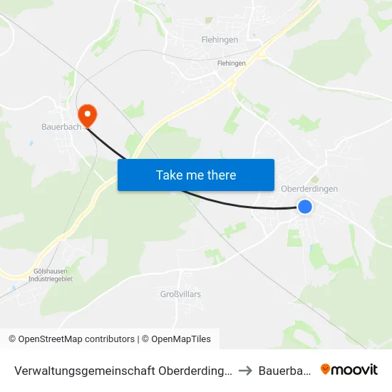 Verwaltungsgemeinschaft Oberderdingen to Bauerbach map