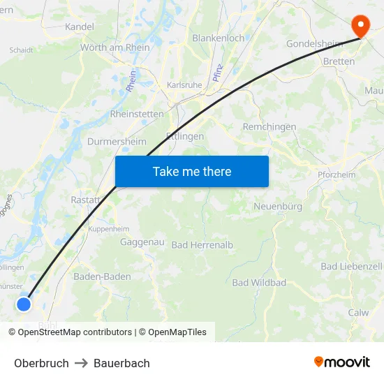 Oberbruch to Bauerbach map