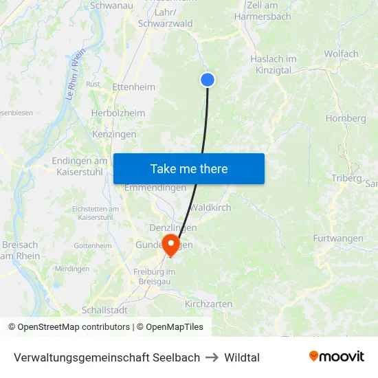 Verwaltungsgemeinschaft Seelbach to Wildtal map