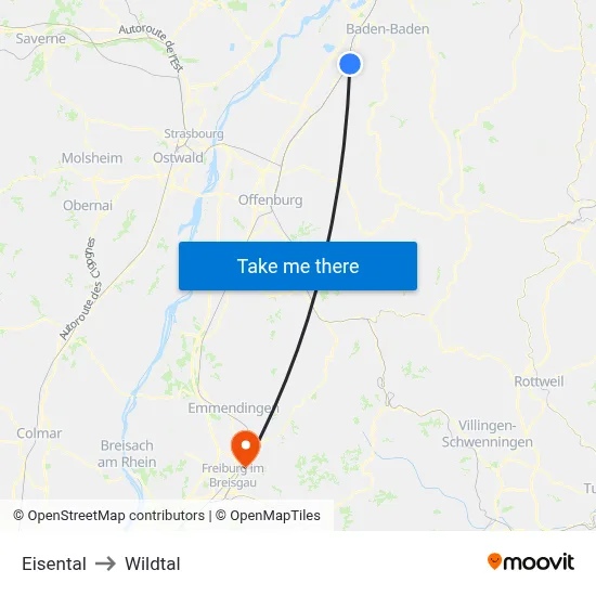 Eisental to Wildtal map