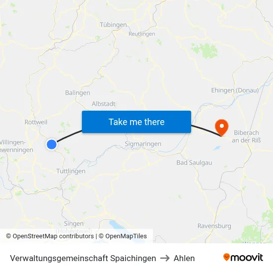 Verwaltungsgemeinschaft Spaichingen to Ahlen map