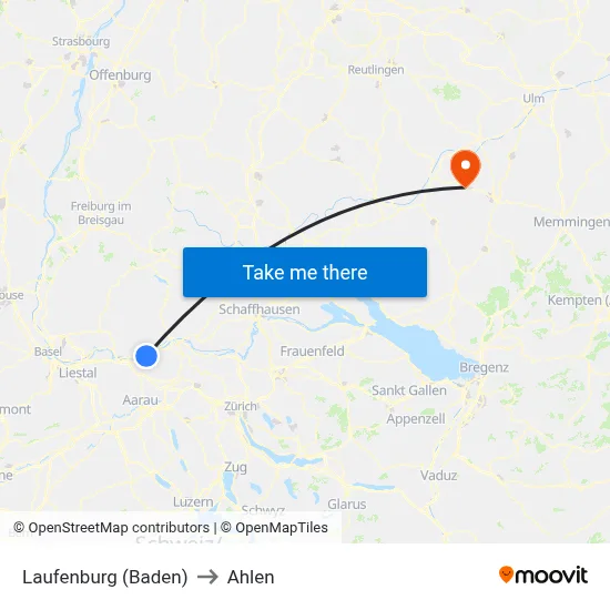 Laufenburg (Baden) to Ahlen map