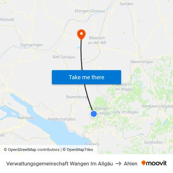 Verwaltungsgemeinschaft Wangen Im Allgäu to Ahlen map