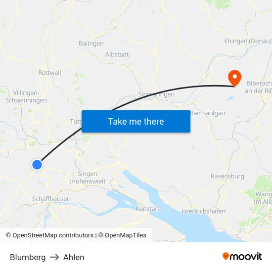 Blumberg to Ahlen map