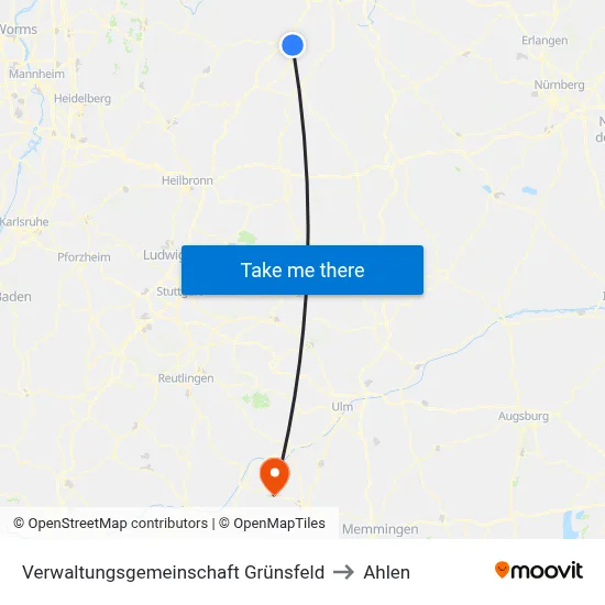Verwaltungsgemeinschaft Grünsfeld to Ahlen map