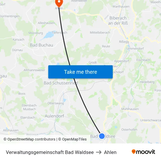 Verwaltungsgemeinschaft Bad Waldsee to Ahlen map