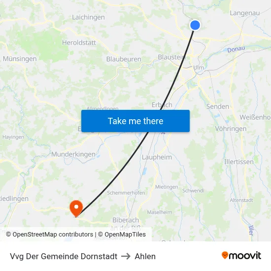 Vvg Der Gemeinde Dornstadt to Ahlen map