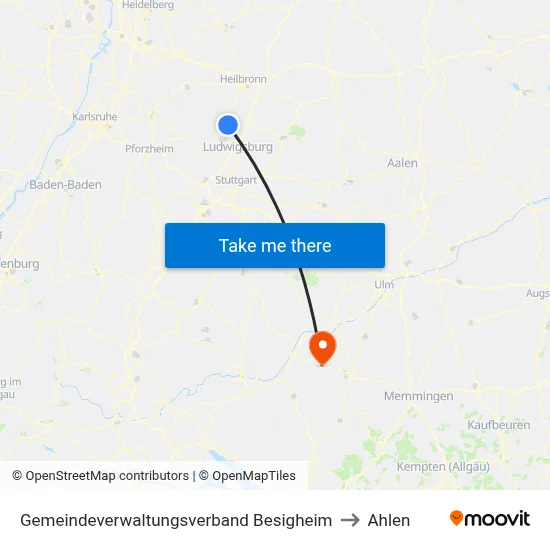 Gemeindeverwaltungsverband Besigheim to Ahlen map