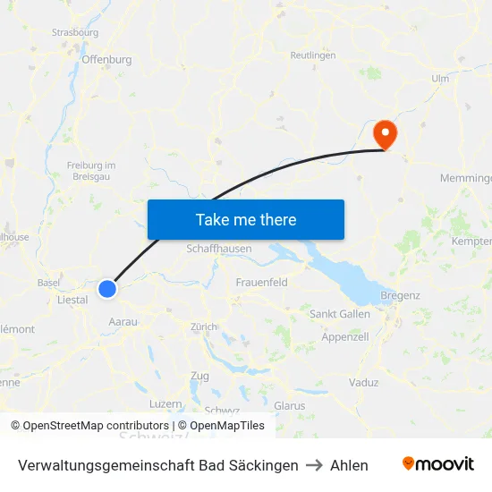 Verwaltungsgemeinschaft Bad Säckingen to Ahlen map