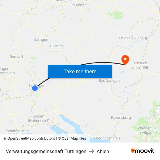 Verwaltungsgemeinschaft Tuttlingen to Ahlen map
