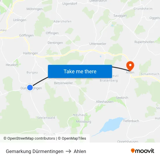 Gemarkung Dürmentingen to Ahlen map