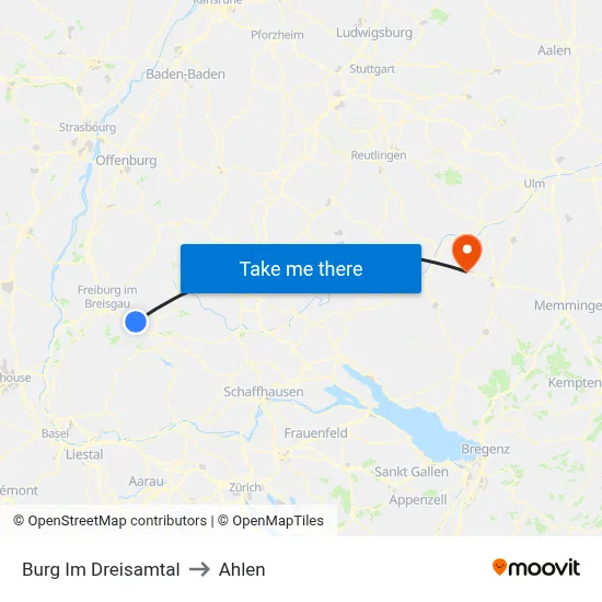 Burg Im Dreisamtal to Ahlen map