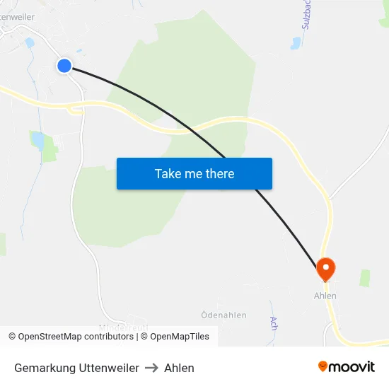 Gemarkung Uttenweiler to Ahlen map