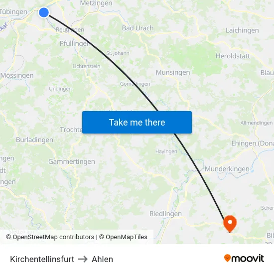 Kirchentellinsfurt to Ahlen map