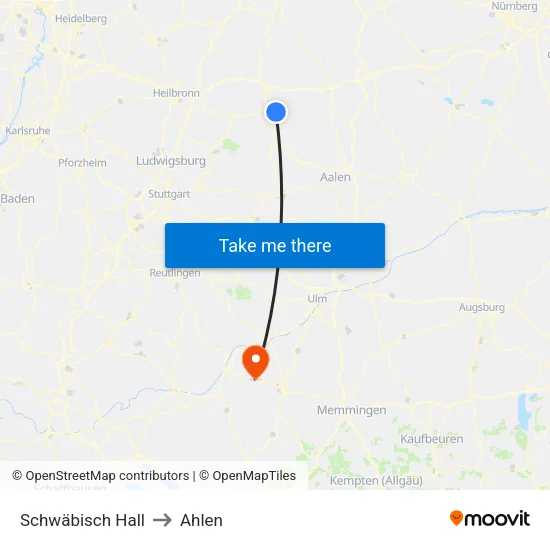 Schwäbisch Hall to Ahlen map