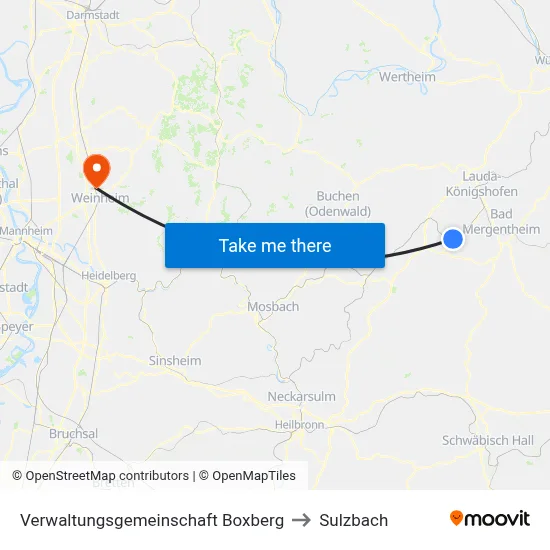 Verwaltungsgemeinschaft Boxberg to Sulzbach map
