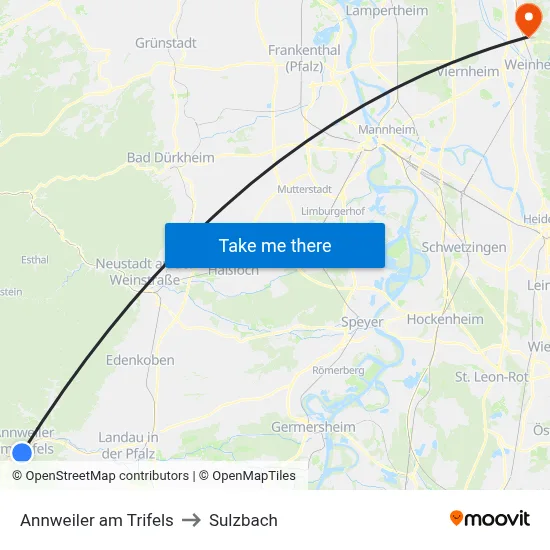 Annweiler am Trifels to Sulzbach map
