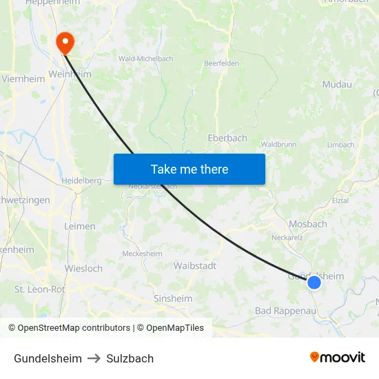 Gundelsheim to Sulzbach map