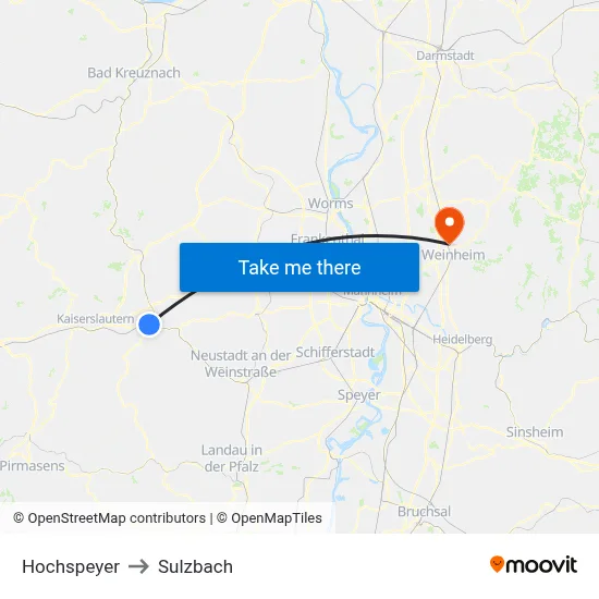 Hochspeyer to Sulzbach map
