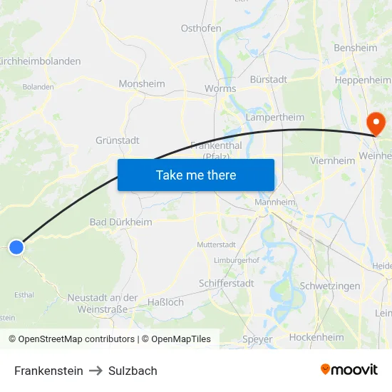 Frankenstein to Sulzbach map