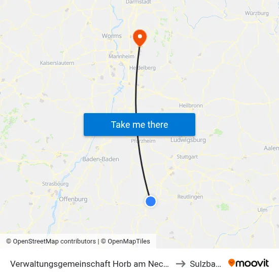 Verwaltungsgemeinschaft Horb am Neckar to Sulzbach map
