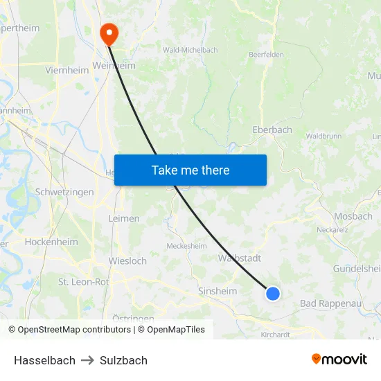 Hasselbach to Sulzbach map