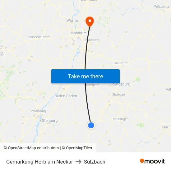 Gemarkung Horb am Neckar to Sulzbach map