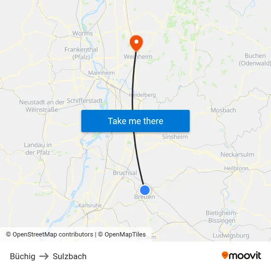 Büchig to Sulzbach map