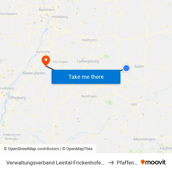 Verwaltungsverband Leintal-Frickenhofer Höhe to Pfaffenrot map