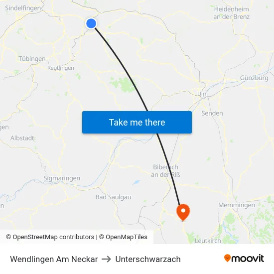 Wendlingen Am Neckar to Unterschwarzach map