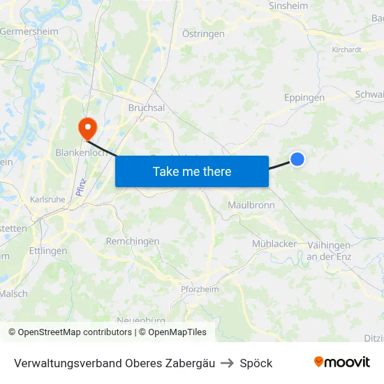 Verwaltungsverband Oberes Zabergäu to Spöck map