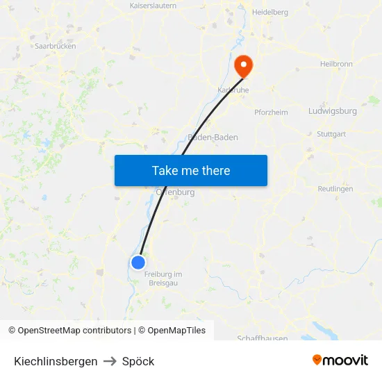 Kiechlinsbergen to Spöck map
