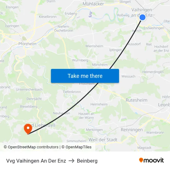 Vvg Vaihingen An Der Enz to Beinberg map