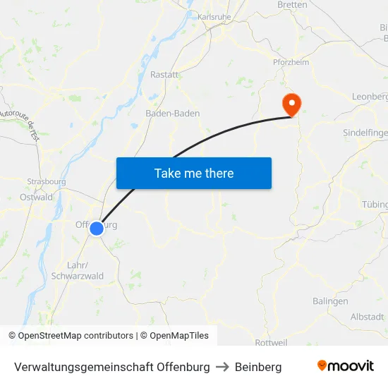 Verwaltungsgemeinschaft Offenburg to Beinberg map