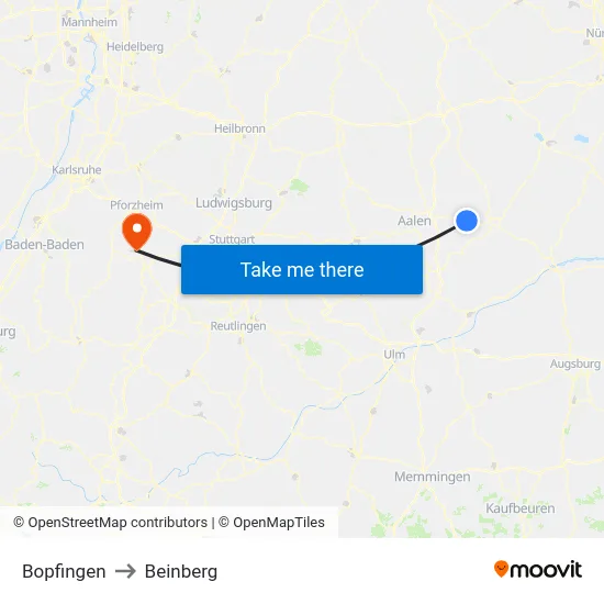 Bopfingen to Beinberg map