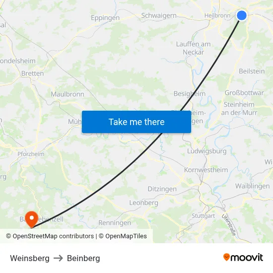 Weinsberg to Beinberg map