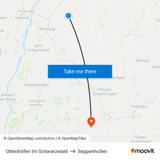 Ottenhöfen Im Schwarzwald to Seppenhofen map