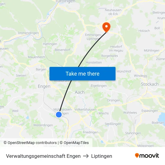Verwaltungsgemeinschaft Engen to Liptingen map