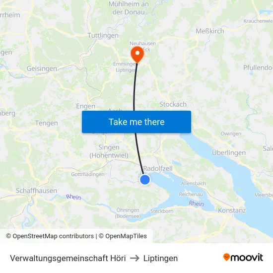 Verwaltungsgemeinschaft Höri to Liptingen map