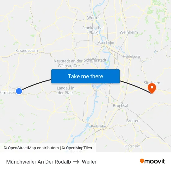 Münchweiler An Der Rodalb to Weiler map