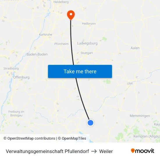 Verwaltungsgemeinschaft Pfullendorf to Weiler map