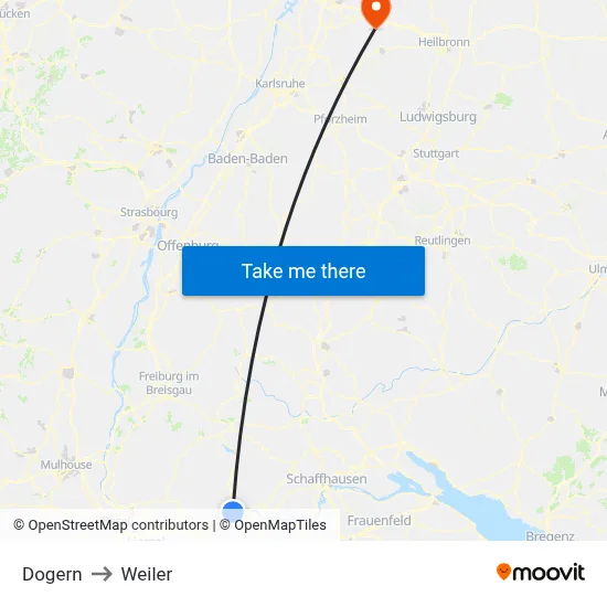 Dogern to Weiler map