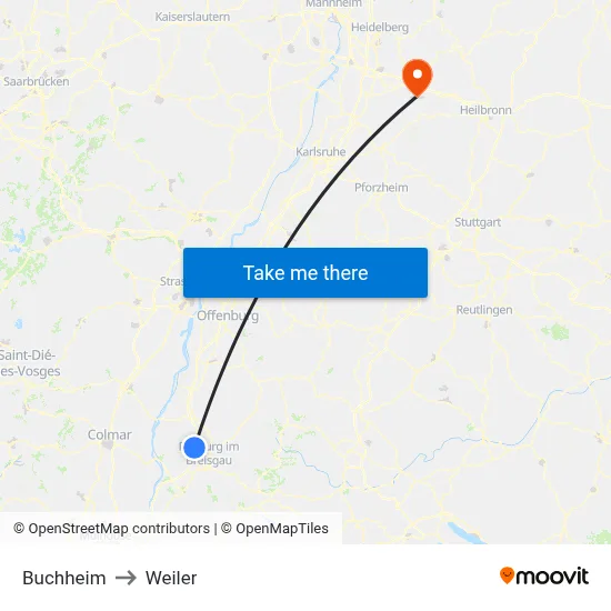 Buchheim to Weiler map