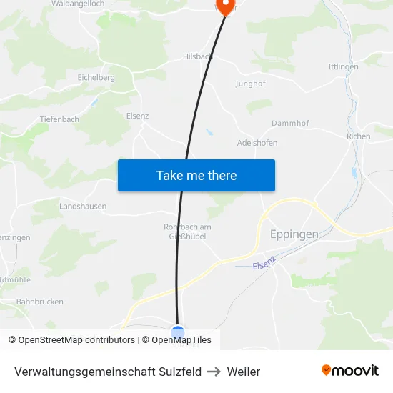 Verwaltungsgemeinschaft Sulzfeld to Weiler map