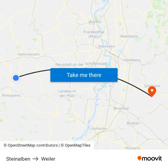 Steinalben to Weiler map