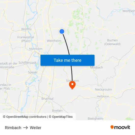 Rimbach to Weiler map