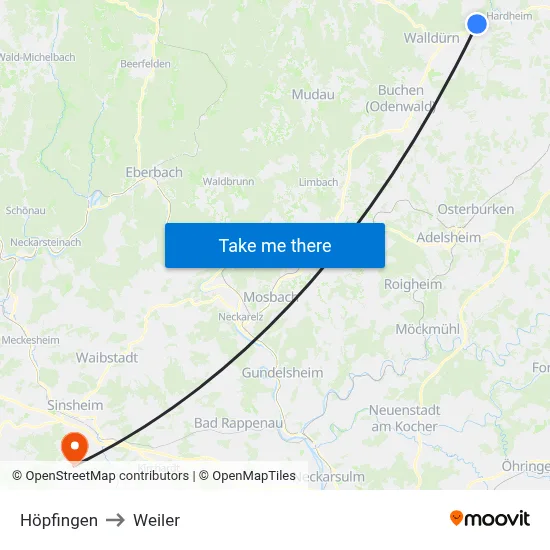 Höpfingen to Weiler map