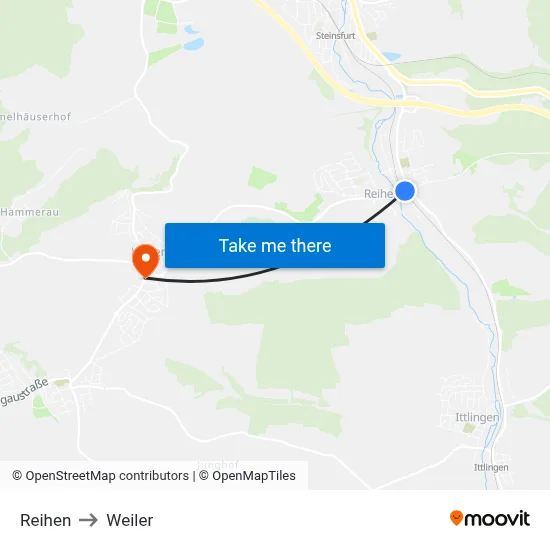 Reihen to Weiler map